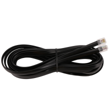 Cabo de extensão telefônica RJ11 6P6C para fax modem, comprimento de 5 m, preto
