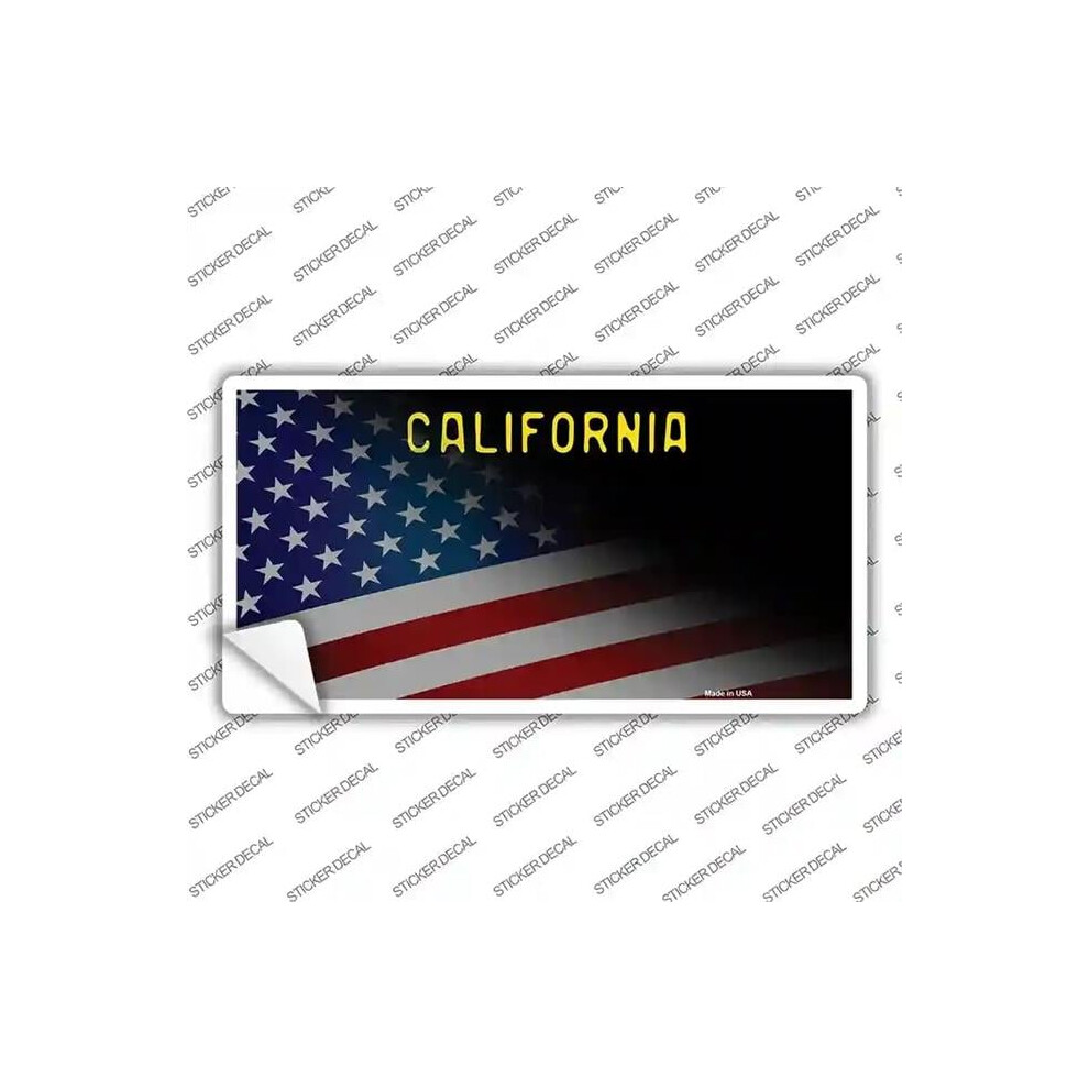Smart Blonde Lp-12333S-Xl California With American Flag Novelty Sticker Decal - Extra Large 731997933841
