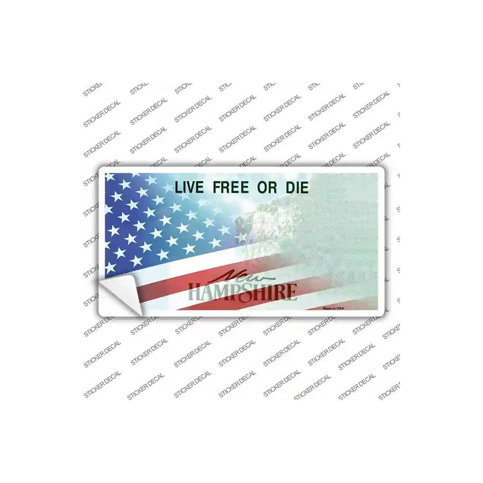 Smart Blonde Lp-12358S-L Hampshire With American Flag Novelty Sticker Decal - Large 731997933971