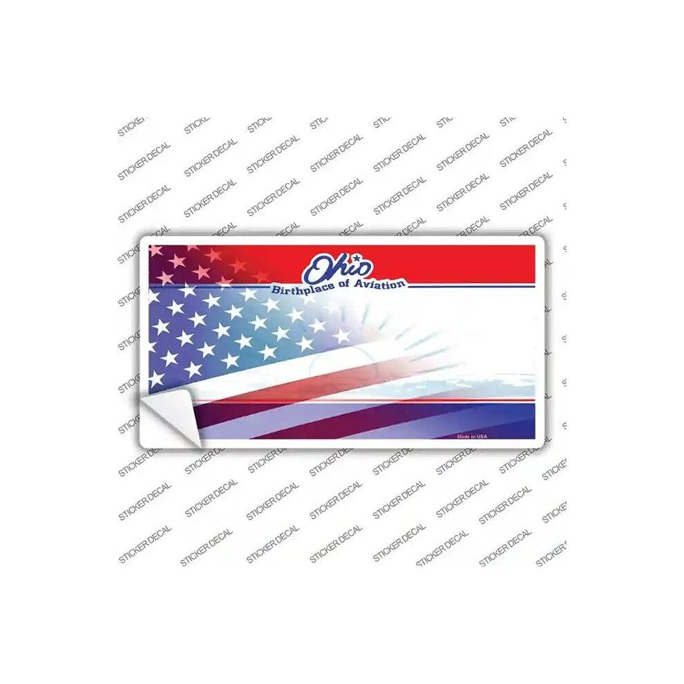 Smart Blonde Lp-12364S-L Ohio With American Flag Novelty Sticker Decal - Large 731997934008