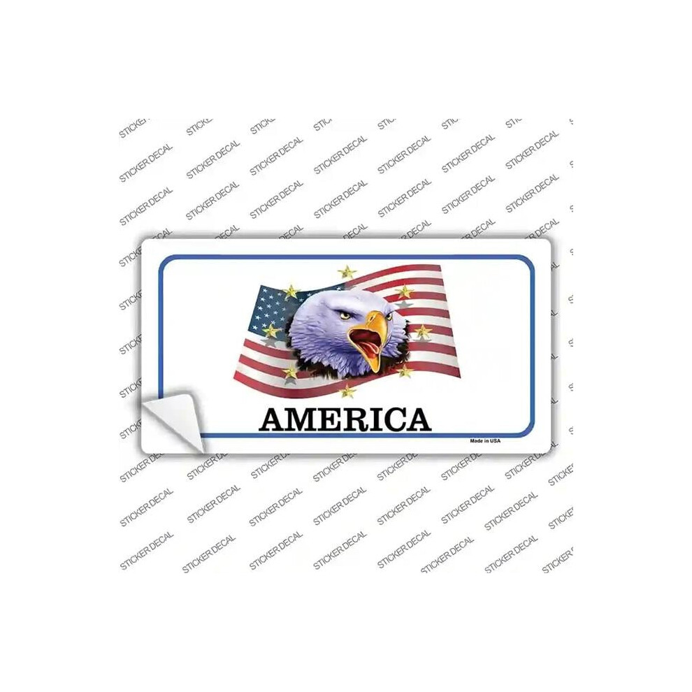 Smart Blonde Lp-133S-S Waving Flag Bald Eagle Novelty Sticker Decal - Small 731997934367