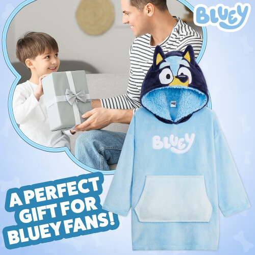 Bluey Bluey Κουβέρτα Φούτερ - Oversized Φούτερ για Παιδιά (Μπλε, 4-6 Ετών) 2