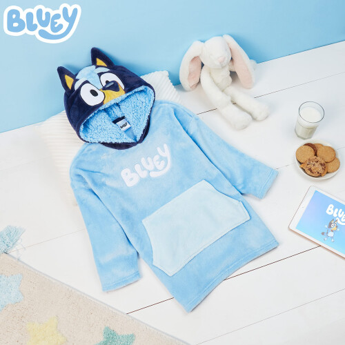 Bluey Bluey Κουβέρτα Φούτερ - Oversized Φούτερ για Παιδιά (Μπλε, 4-6 Ετών) 1