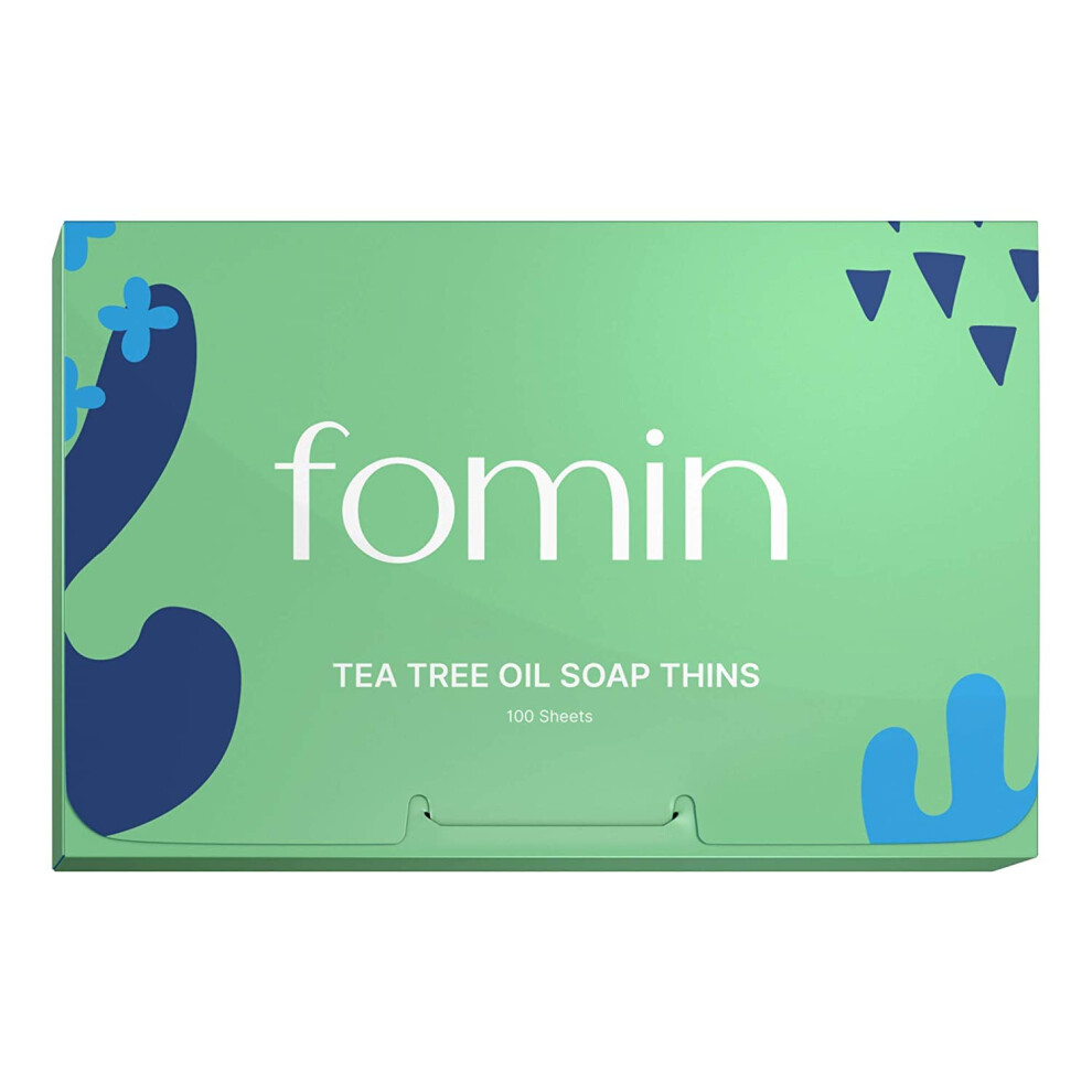 Fomin - Paper Soap Sheets For Hand Washing - 100 Sheets Tea Tree Portable Travel Soap Sheets Dissolvable Camping Mini Soap Portable Hand Soap Sheets
