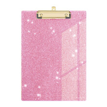 Glitter Acrilic Clipboard Decorative Standard A4 Litera dimensiunii 12.2 """" X 8.7 """" Placi clip bling cu moda cu clip de aur cu profil scazut pro