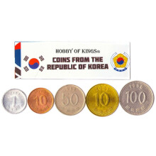 Zuid-Korea 5 Gemengde Munten | 1 Won tot 100 Won | Koreaanse Munt sinds 1966