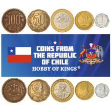 Chile 5 gemischte M  nzen | 1 Peso bis 100 Pesos | Chilenische W  hrung seit 1975