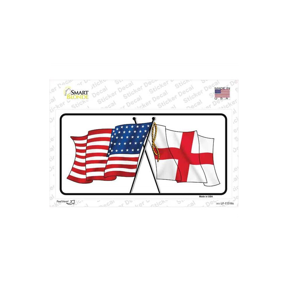Smart Blonde Lp-11516S-M England Crossed Us Flag Novelty Sticker Decal - Medium 731997937160