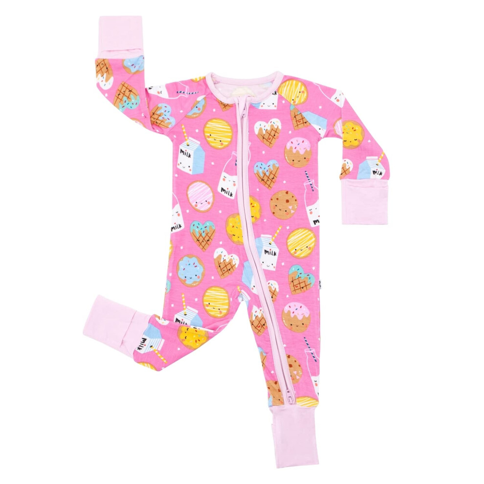 Little Sleepies Baby-M Dchen-Schlafanzug, Bambus-Viskose, Zippy Pjs, Pink Cookies & Milk, 18 24 Monate-image