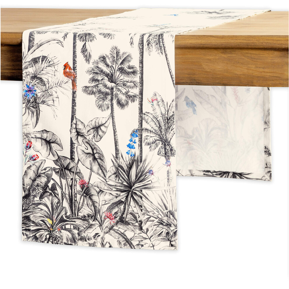 Chemin de table Maison d'Hermine 100 % coton, chemin de table d   coratif pour maison, mariage, buffet et camping, Amazonie (une seule couche) - Th