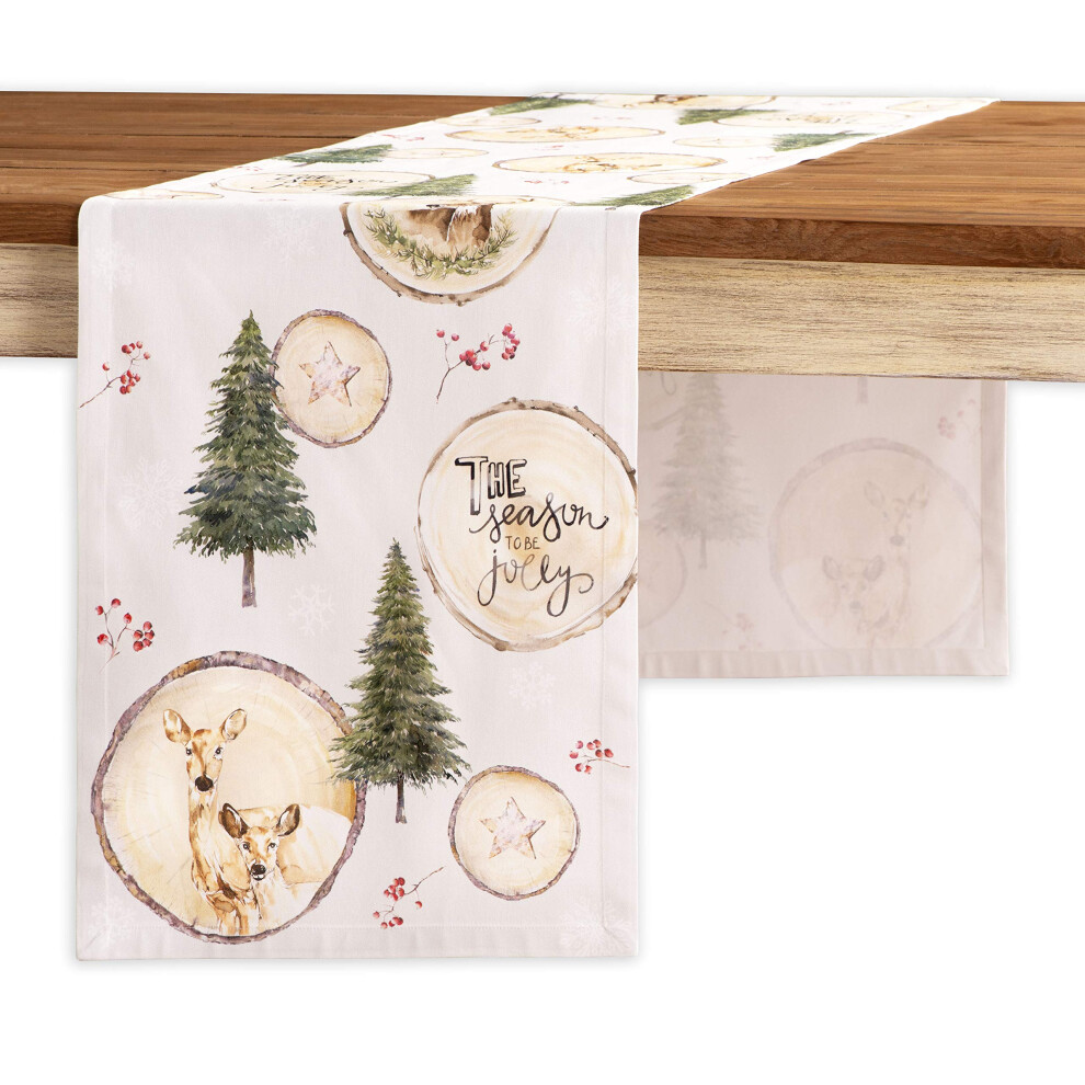 Chemin de table Maison d'Hermine 100 % coton 14,50 pouces x 60 pouces Chemin de table d   coratif Salle     manger Vacances Buffet Vie     la montagne