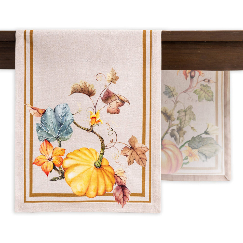 Chemin de table Maison d'Hermine 100 % coton 37 x 228 cm Chemin de table d   coratif Buffet     manger et camping Potiron (une seule couche) - Thanks