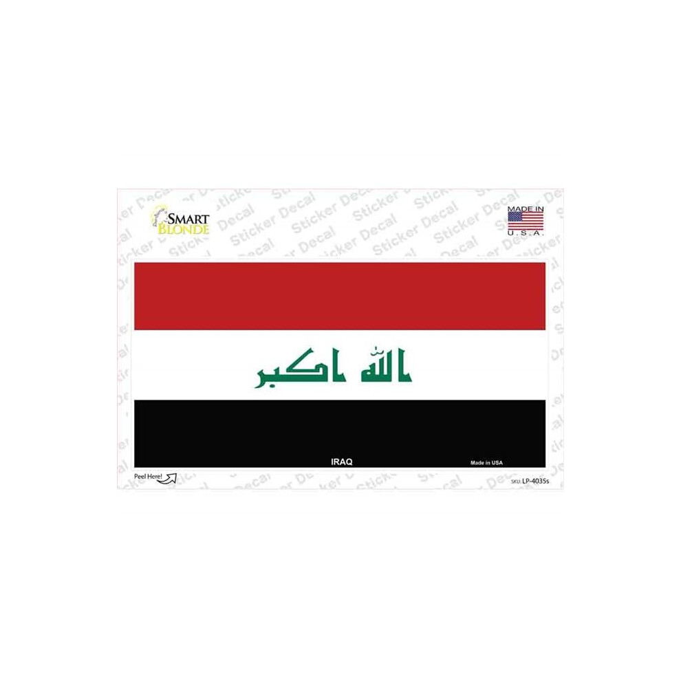 Smart Blonde Lp-4035S-M Iraq Flag Novelty Sticker Decal - Medium 731997938457
