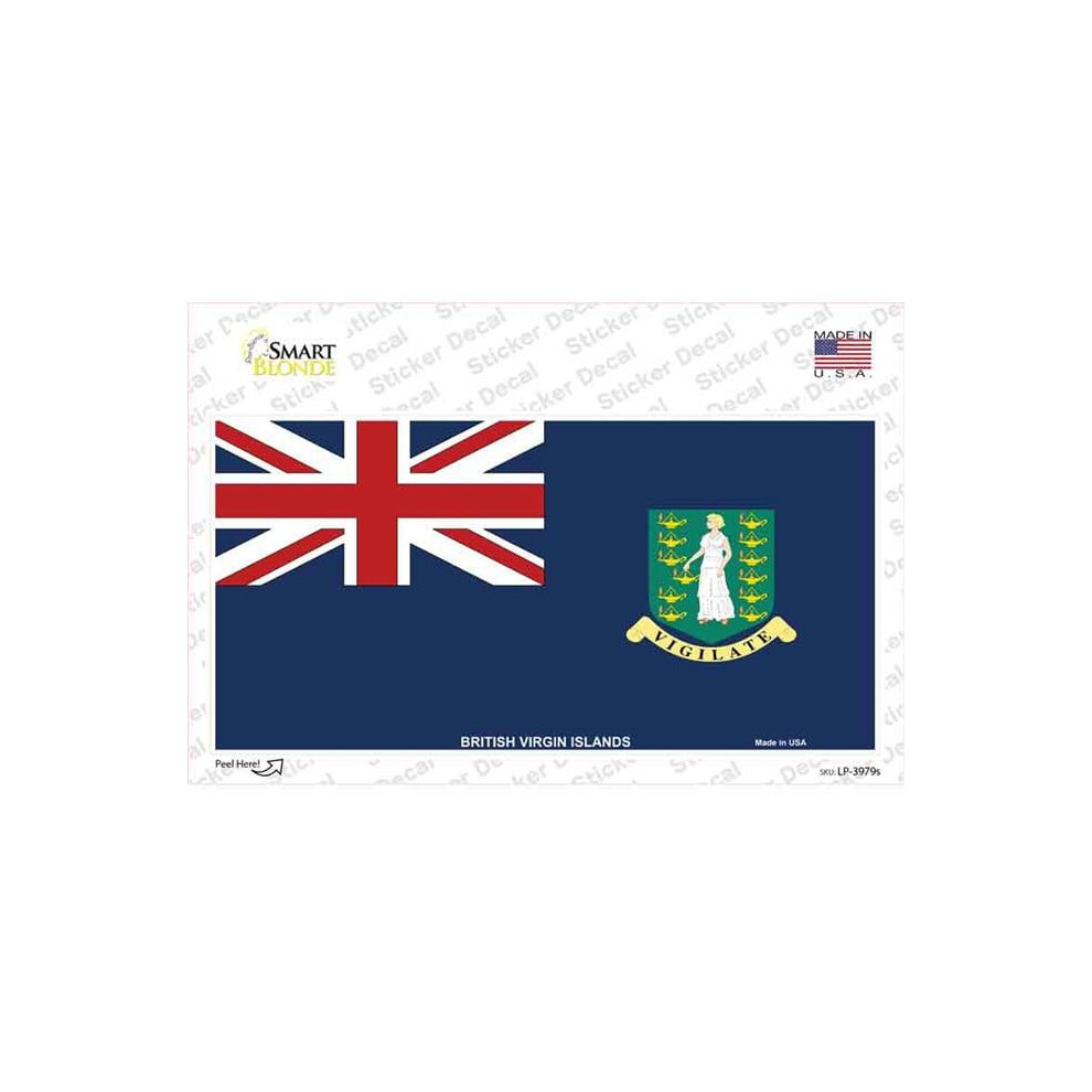 Smart Blonde Lp-3979S-M British Virgin Islands Flag Novelty Sticker Decal - Medium 731997939157