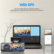 4K Dashcam Mini Camera Recorder GPS Wifi 64G Parkeer Dubbele Lens met 1080P Achteruitrijcamera Nachtzicht Zwarte Doos voor Auto