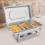 Stainless steel 3-compartment heatable buffet tray 5