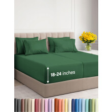 Extra Deep Split King Sheet Set - 7 Piece Breathable & Cooling Sheets - Hotel Luxury Bed Sheets Set - Easy Fit - Soft Wrinkle Free & Comfy Sheets Set