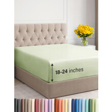 Extra diep twin hoeslaken - Hotel luxe eenpersoons hoeslaken - past gemakkelijk op een matras van 18 inch tot 24 inch - zacht kreukvrij ademend en co