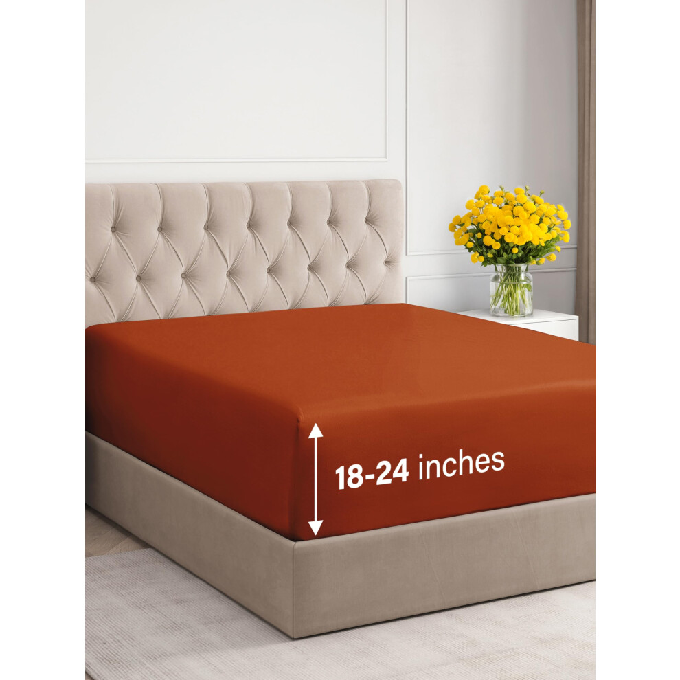 Drap-housse extra profond CGK Unlimited pour lit double XL - Drap-housse simple de luxe pour h   tel uniquement - Convient facilement aux matelas d