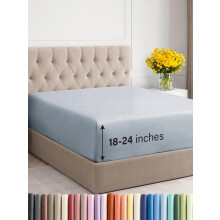 CGK Unlimited Extra Deep Twin XL Fitted Sheet - Hotel Luxury Single Fitted Sheet Only - Easily Fits 18 inch to 24 inch Mattress - Soft Wrinkle F