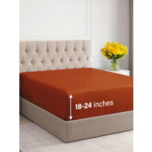 Extra Deep Twin Fitted Sheet - Hotel Luxury Single Fitted Sheet Only - Easily Fits 18 inch to 24 inch Mattress - Soft Wrinkle Free Breathable a