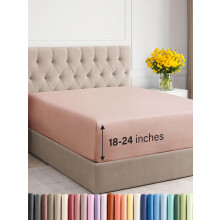 Extra diep queensize hoeslaken - alleen hotelluxe eenpersoons hoeslaken - laken past gemakkelijk op een matras van 18 inch tot 24 inch - zacht kreukv