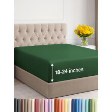 Extra Deep Twin XL Fitted Sheet - Hotel Luxury Single Fitted Sheet - Easily Fits 18 inch to 24 inch Mattress - Soft Wrinkle Free Breathable and