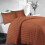 (RUST/ORANGE, KING) Stripe Duvet Quilt Cover Set Single Double King 1