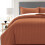 (RUST/ORANGE, KING) Stripe Duvet Quilt Cover Set Single Double King 3