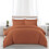 (RUST/ORANGE, KING) Stripe Duvet Quilt Cover Set Single Double King 4