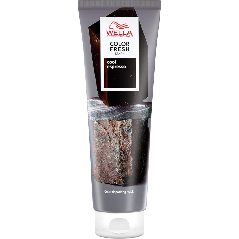 Wella Professionals Color Fresh Mask Temporary Color Refresh|Semi Permanent Hair Dye, Hair Gloss | Brown Hair, Cool Espresso - 150ml