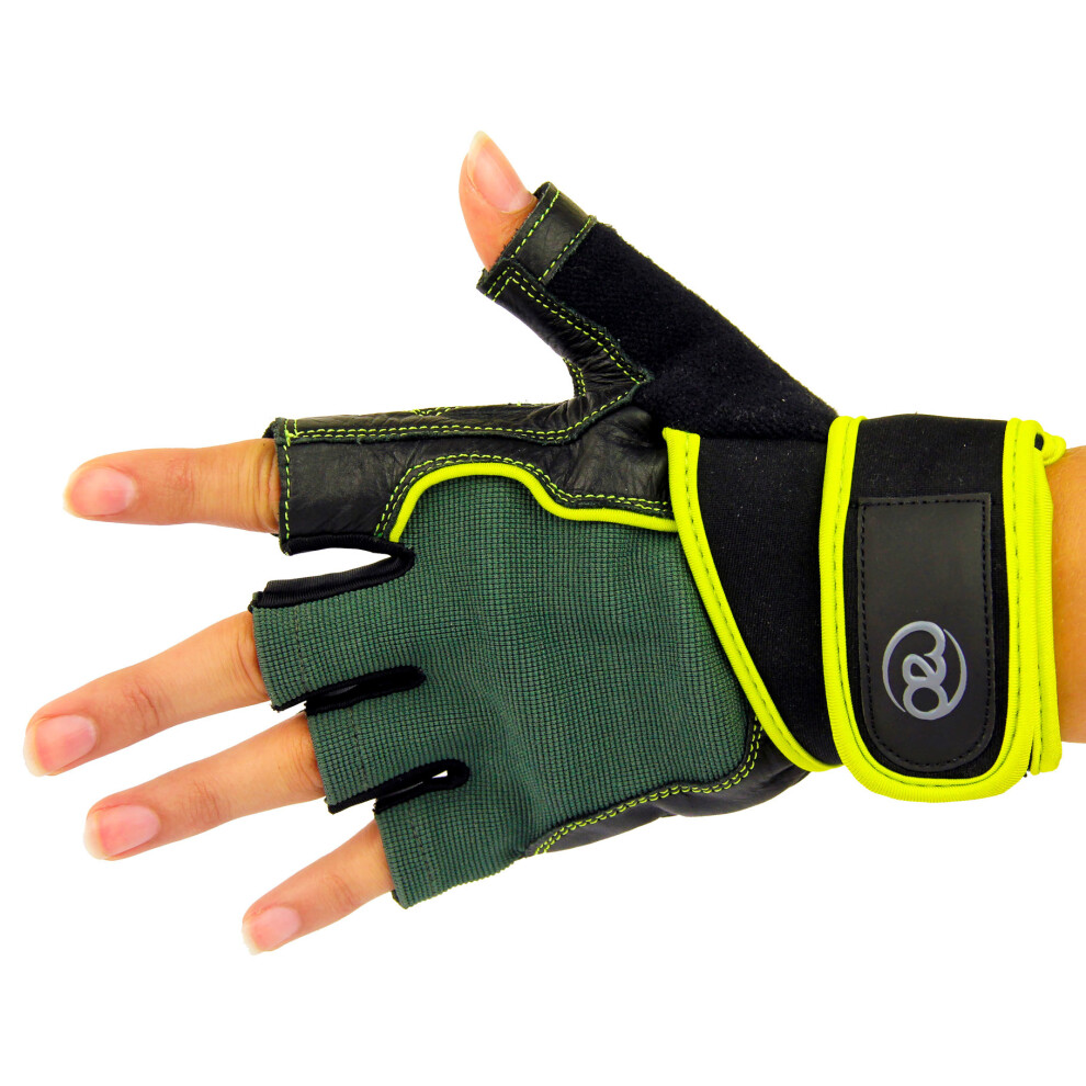 (Small) Fitness Mad Core Fitness & Weight Training Gloves Leather Palm