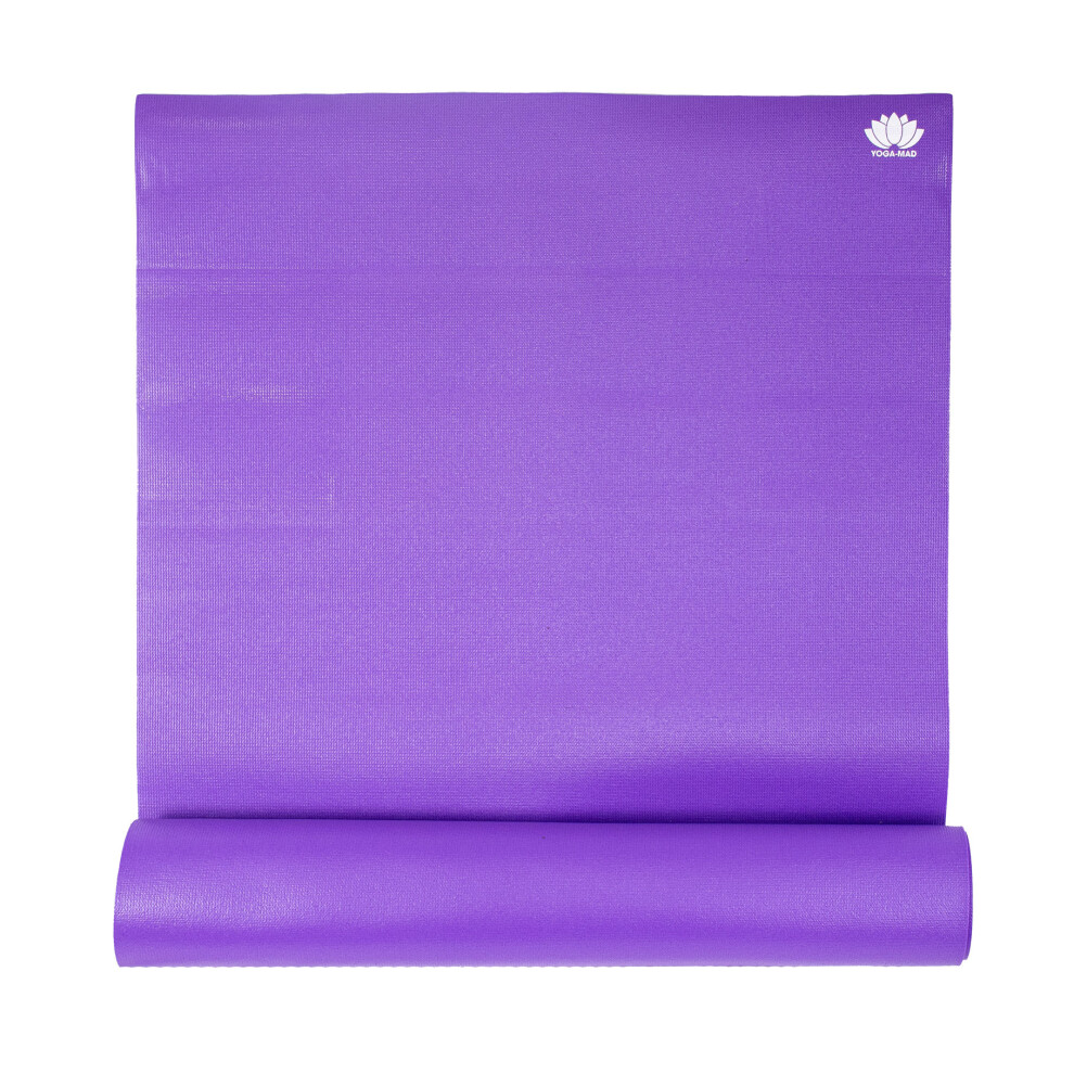 (Purple) Fitness Mad 4mm Non Slip Compact Lightweight Mat For Home Fitness