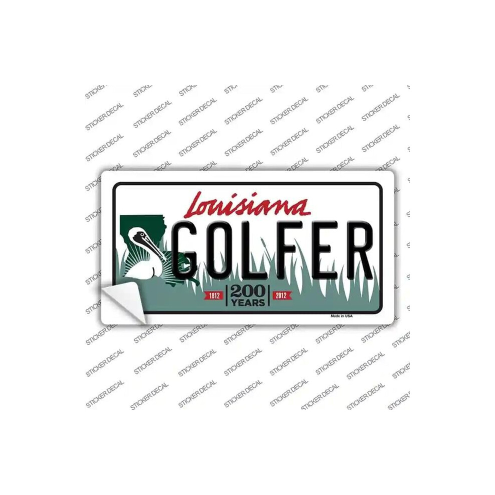 Smart Blonde Lp-6193S-S Golfer Louisiana Novelty Sticker Decal - Small 731997941952