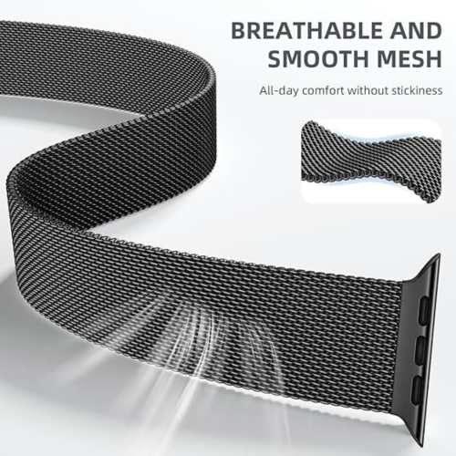 (Black Titanium ) Milanese Loop Strap for Apple Watch Ultra 1&2 49mm 1