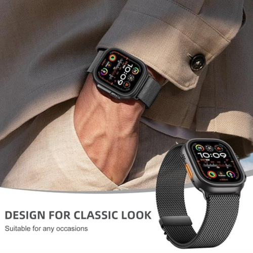 (Black Titanium ) Milanese Loop Strap for Apple Watch Ultra 1&2 49mm 2