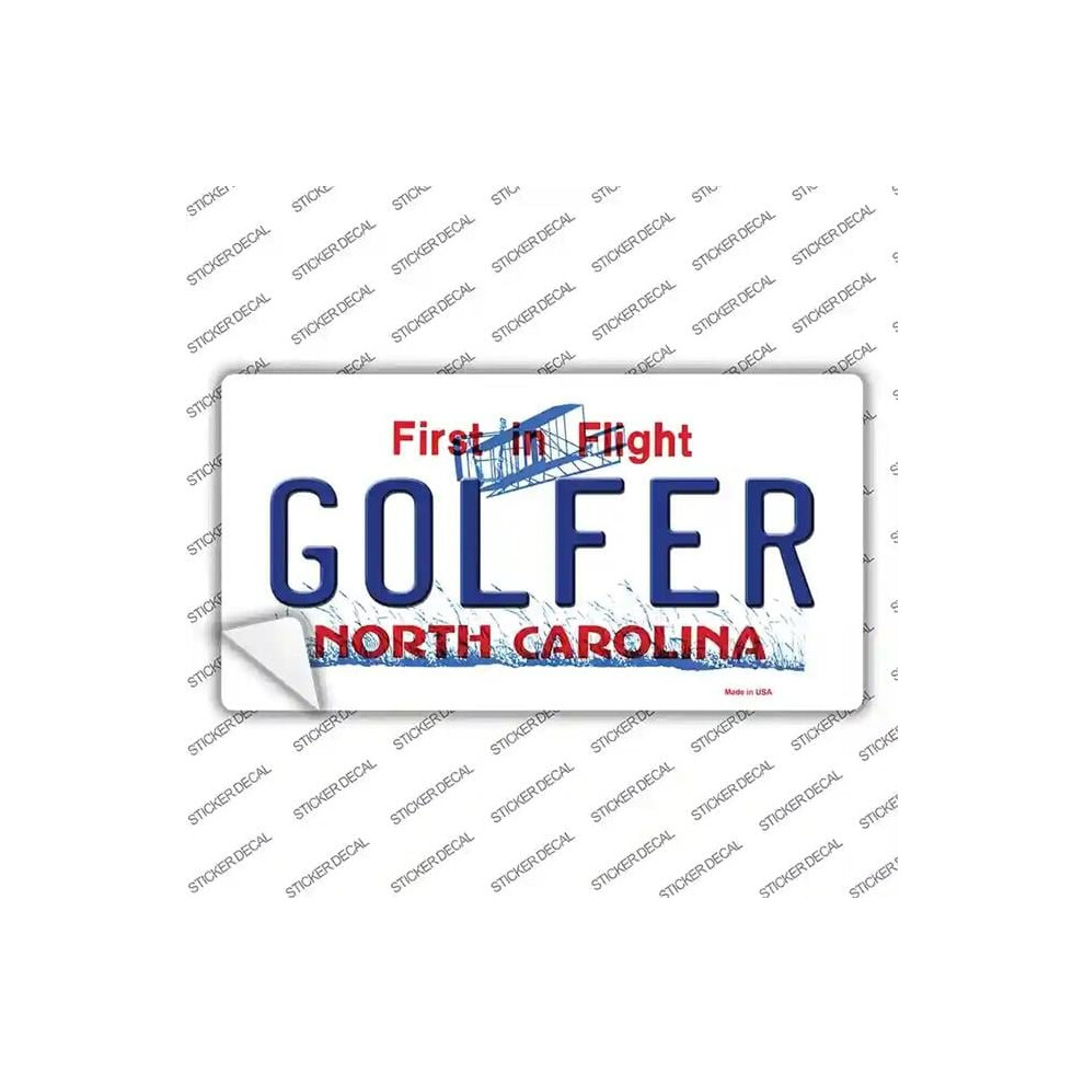 Smart Blonde Lp-6481S-L Golfer North Carolina Novelty Sticker Decal - Large 731997942751