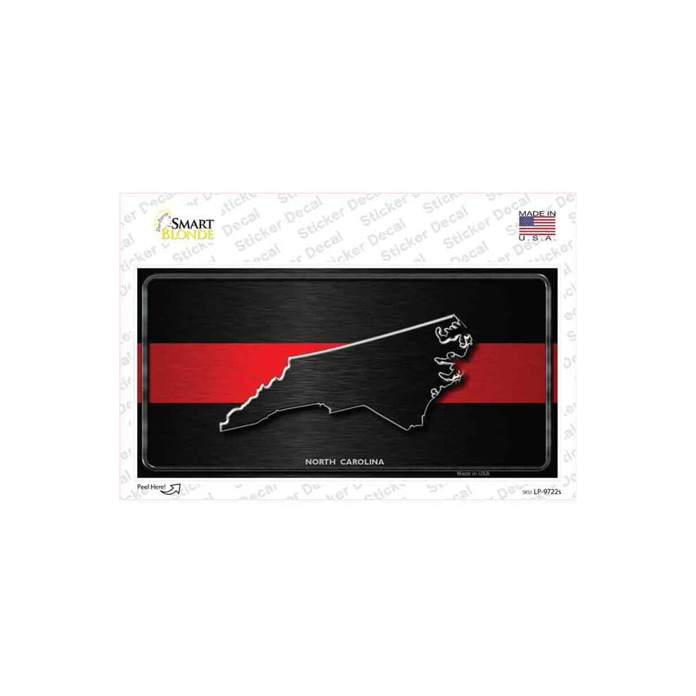 Smart Blonde Lp-9722S-M North Carolina Thin Line Novelty Sticker Decal - Medium Red 792636022289
