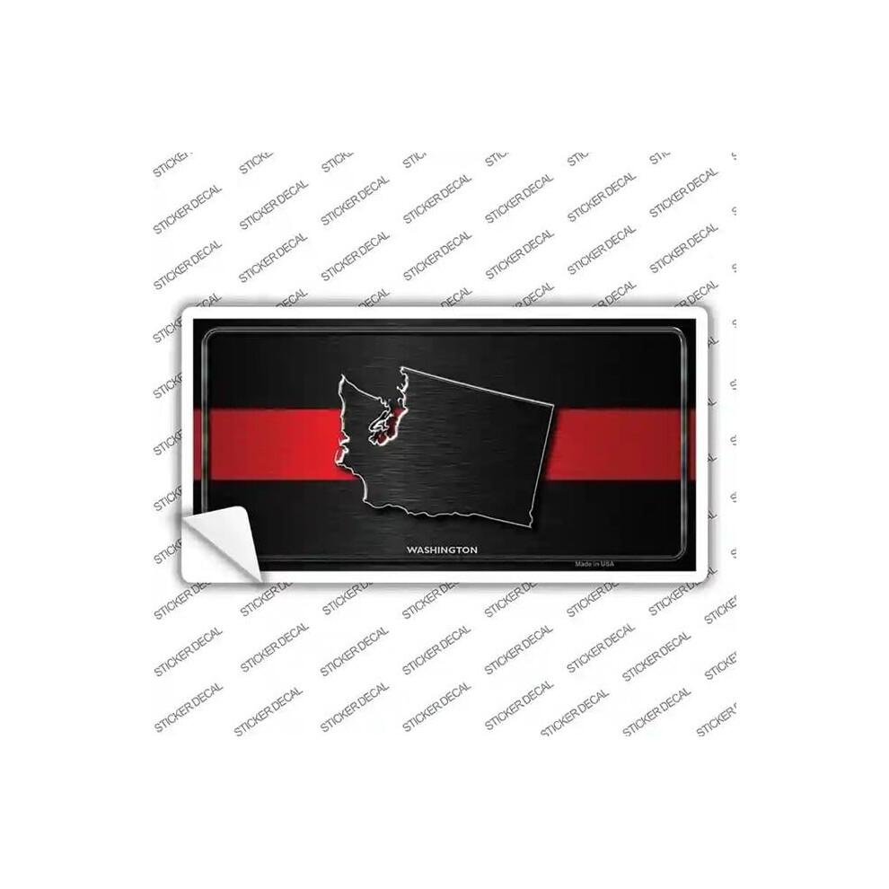 Smart Blonde Lp-9736S-Xl Washington Thin Line Novelty Sticker Decal - Extra Large Red 792636022371