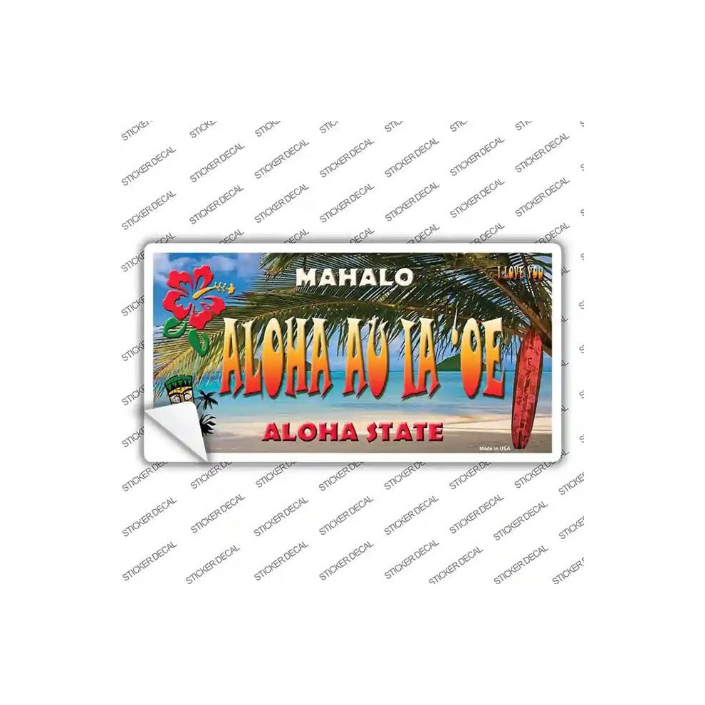 Smart Blonde Lp-7825S-L Aloha Au La Oe Hawaii State Novelty Sticker Decal - Large 792636022692