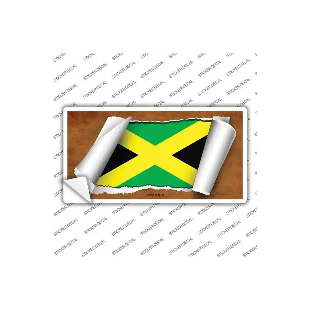 Smart Blonde Lp-9073S-L Jamaica Flag Scroll Novelty Sticker Decal - Large 792636023101