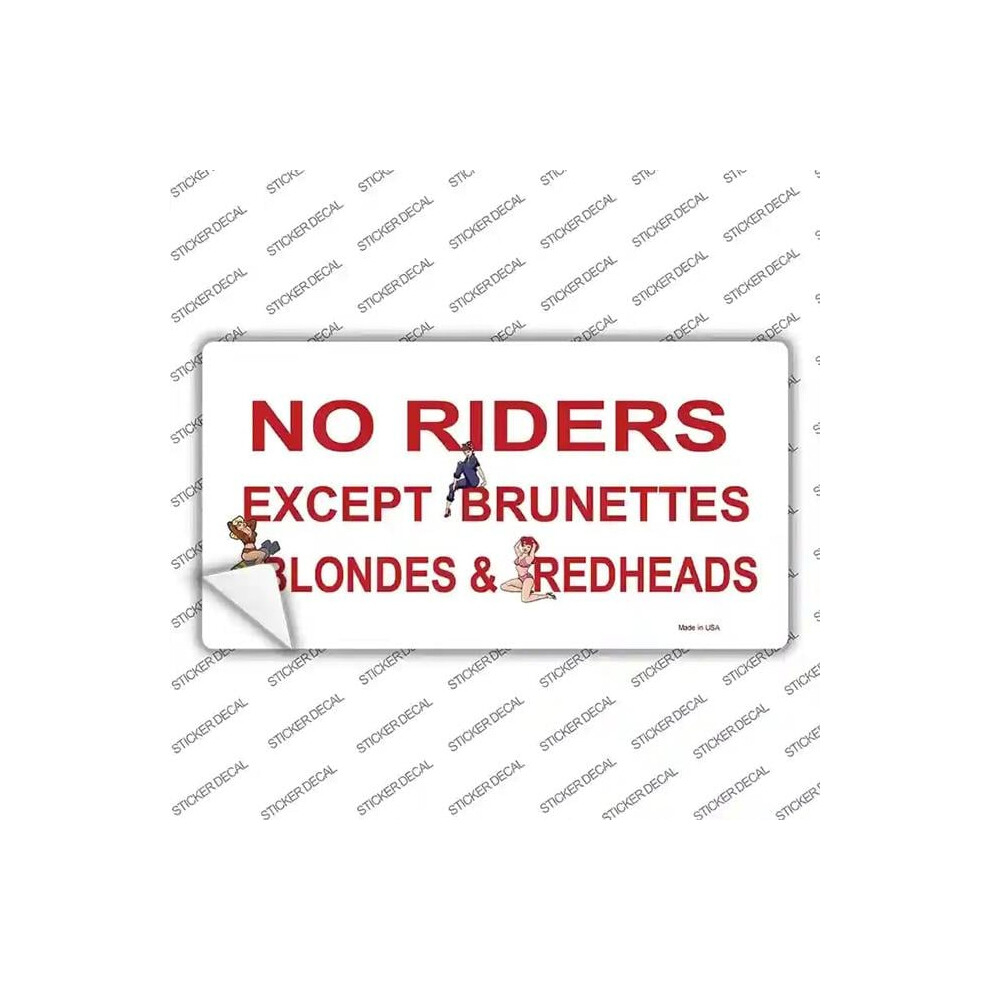 Smart Blonde Lp-323S-L No Riders Except Novelty Sticker Decal - Large 731997943895