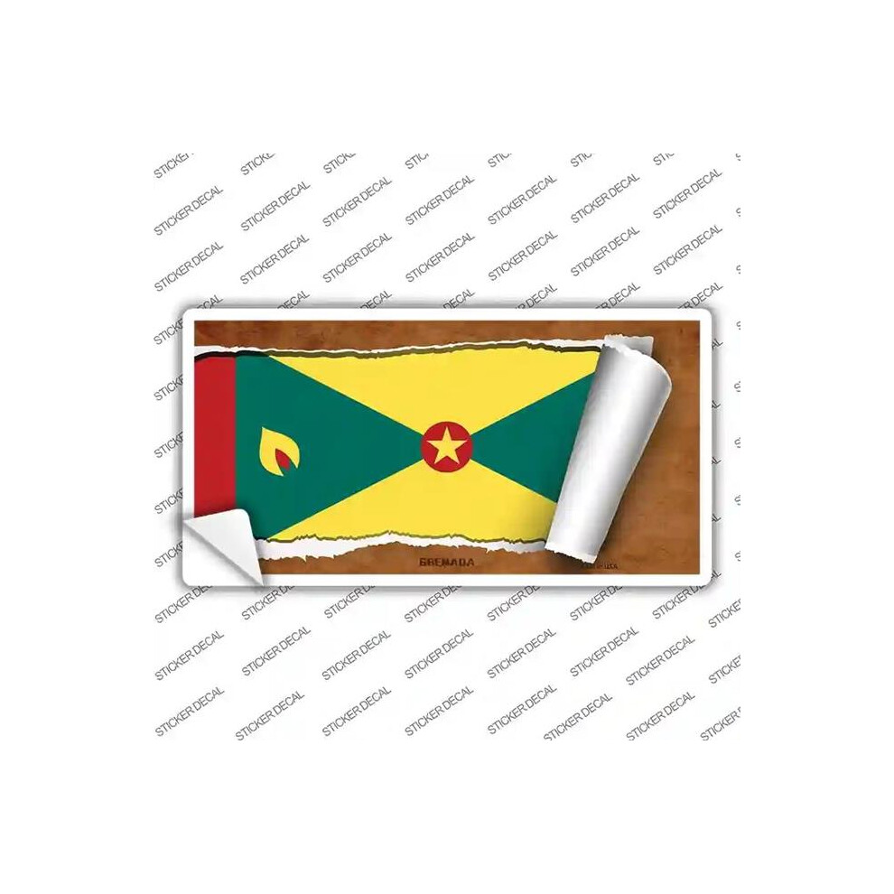 Smart Blonde Lp-9185S-Xl Grenada Flag Scroll Novelty Sticker Decal - Extra Large 792636023439