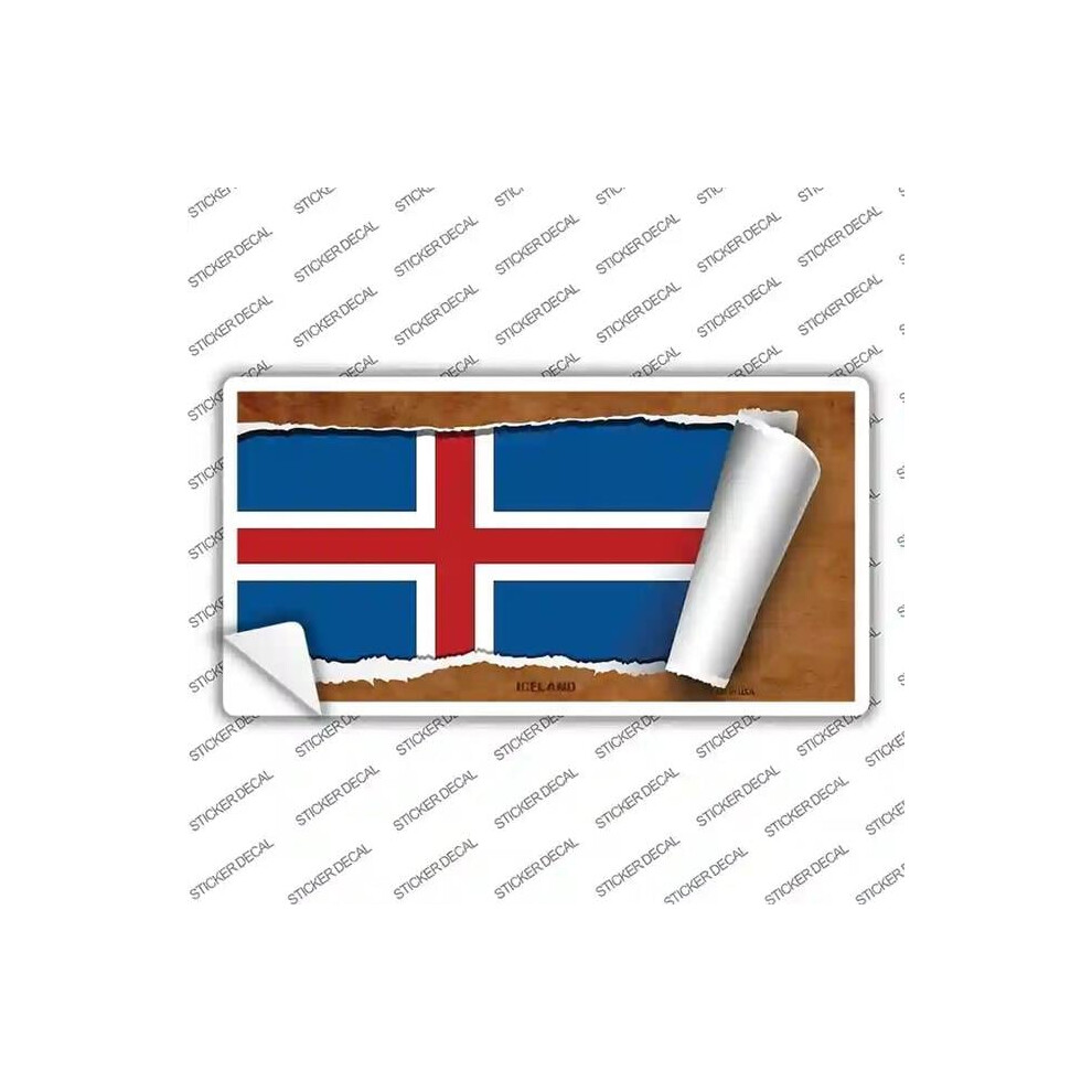 Smart Blonde Lp-9193S-L Iceland Flag Scroll Novelty Sticker Decal - Large 792636023460