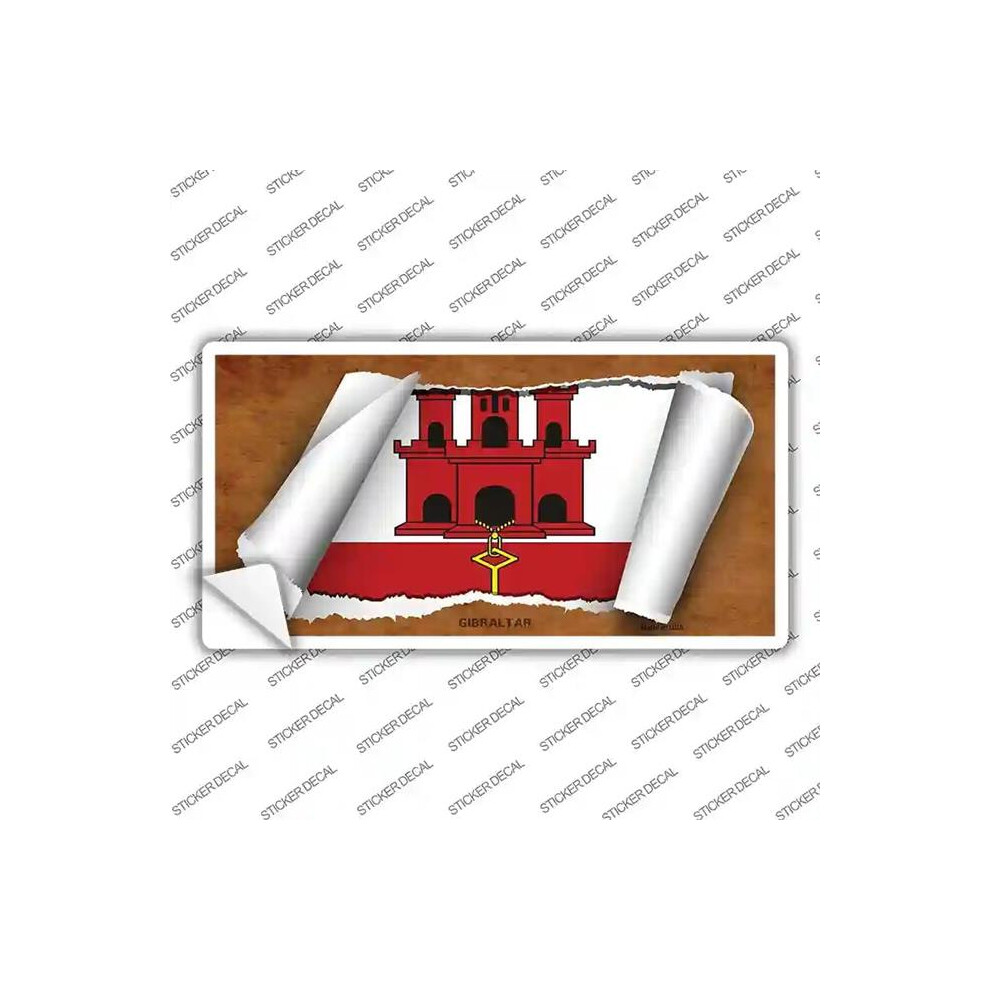 Smart Blonde Lp-9183S-Xl Gibraltar Flag Scroll Novelty Sticker Decal - Extra Large 792636023415