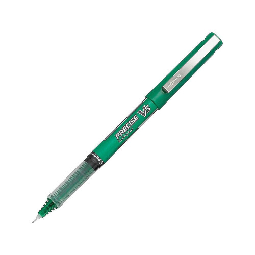 Pilot Pilot Precise V5 Στυλό Rolling Ball, Εξαιρετικά Λεπτή Μύτη, Πράσινο Μελάνι, Δώδεκα Τεμάχια 1