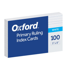 Oxford Prim?re regerede indekskort 5 x 8 tommer hvid foret p? front tomt p? bagerste b?rn h?ndskrift praksis kort pre-k k-2 100 t?lling (46002)