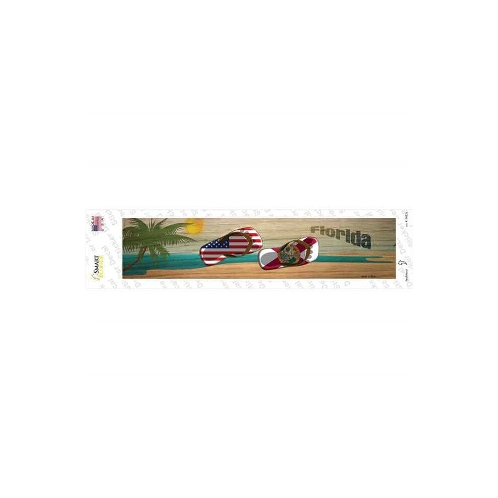 Smart Blonde K-1482S-M Florida & Us Flag Novelty Narrow Sticker Decal - Medium 731997858342