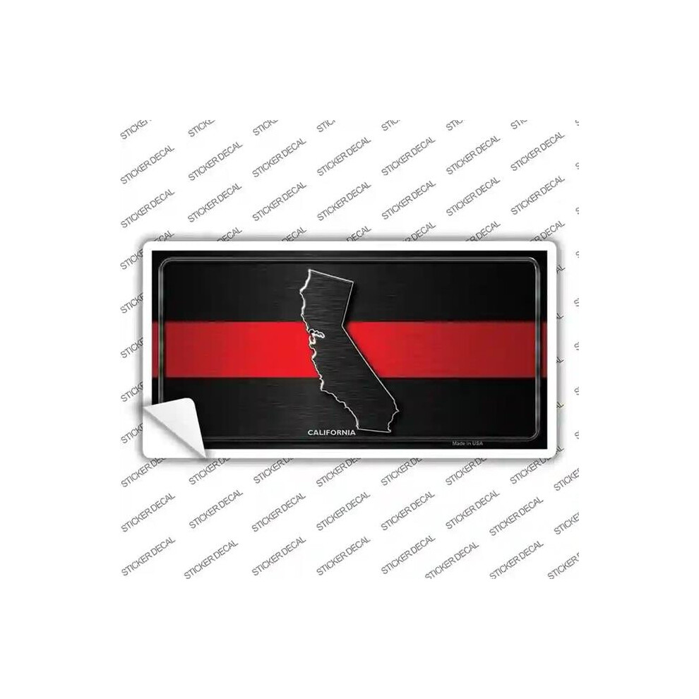 Smart Blonde Lp-9694S-S California Thin Line Novelty Sticker Decal - Small Red 792636025648