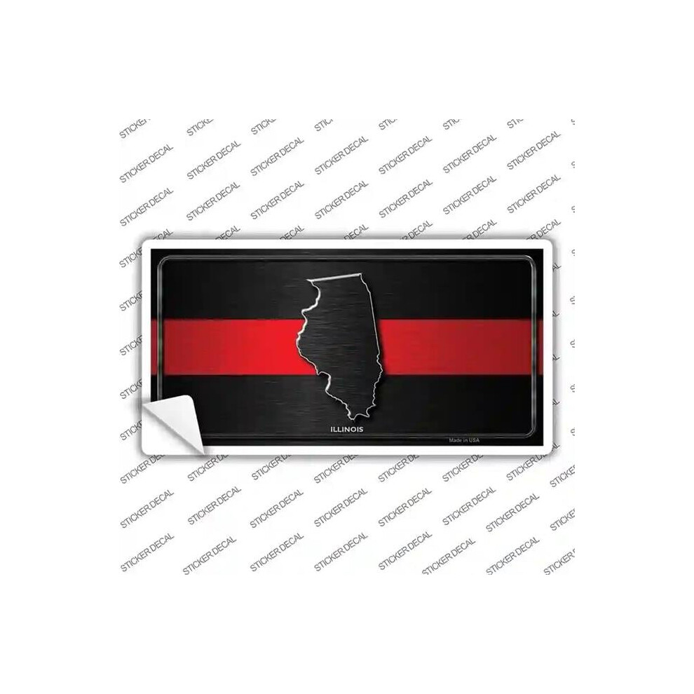 Smart Blonde Lp-9702S-S Illinois Thin Line Novelty Sticker Decal - Small Red 792636025686
